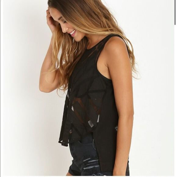 Free People Ginger Cutwork black top XS - Picture 3 of 13